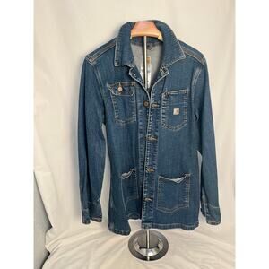 Carhartt Women’s Denim Jacket Medium WJ013 AGB Chore Work Jacket Stretch